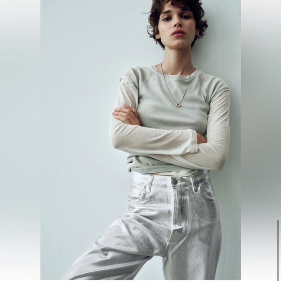 ZARA TRF WIDE LEG JEANS - Picture 6 of 9